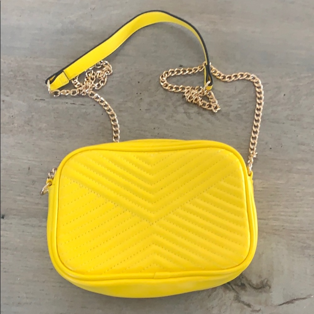 H&M bright yellow purse chain strap barely used!